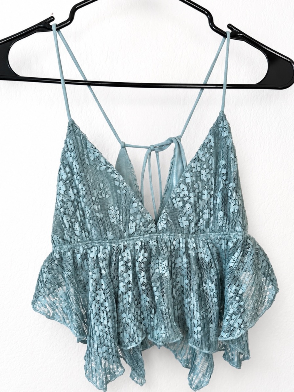 Free People Intimately Sage Green Lace Peplum Cami Bralette Top | Size M